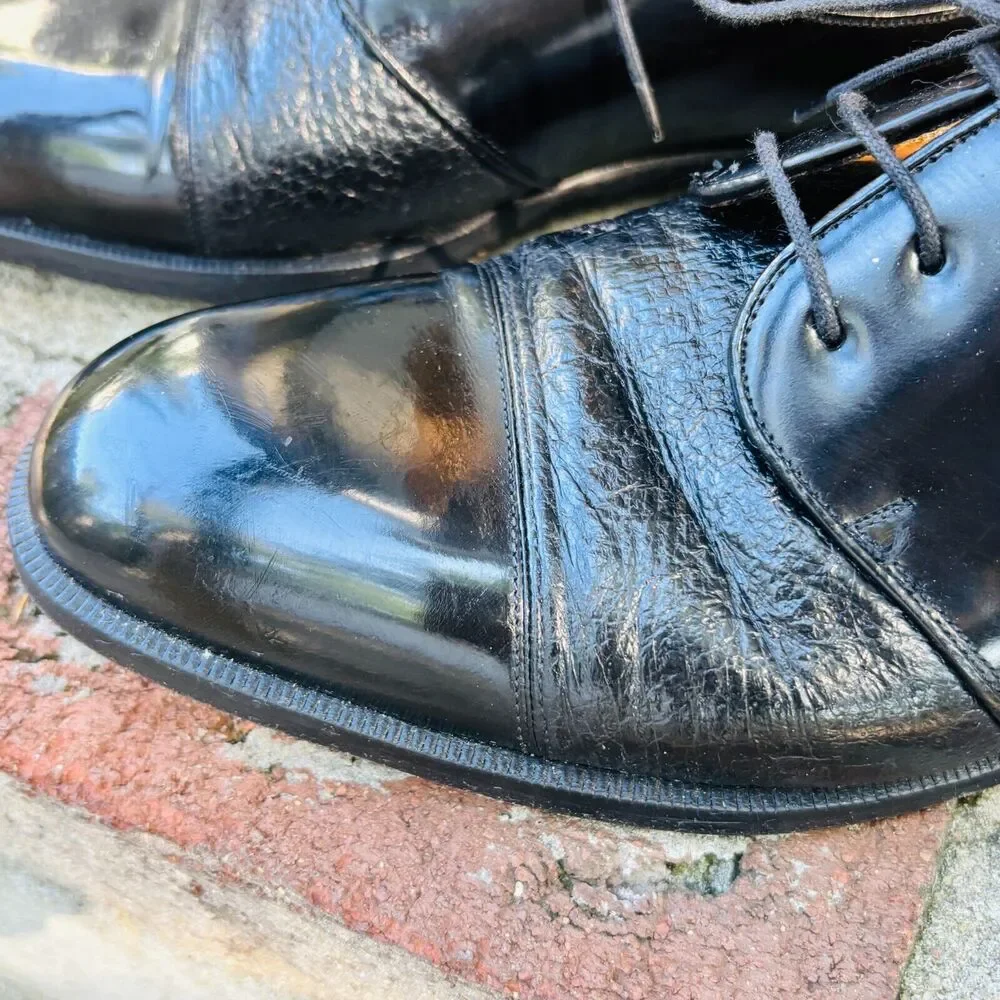 Mezlan Darian Oxford Black Dress Shoe Men's Sz 11.5 Cordovan Ostrich Leather